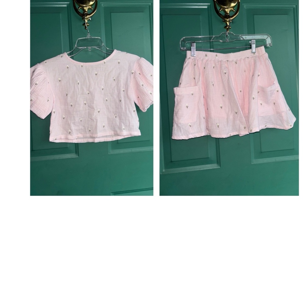 Design History girls large Light Pink Kids Skirt and Top Set